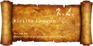 Kirilla Levente névjegykártya