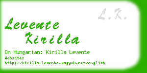 levente kirilla business card
